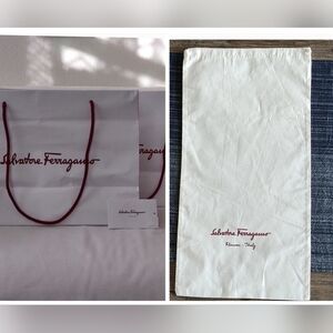Ferragamo Paper Bags 2 Pack plus Shoe Dust bag